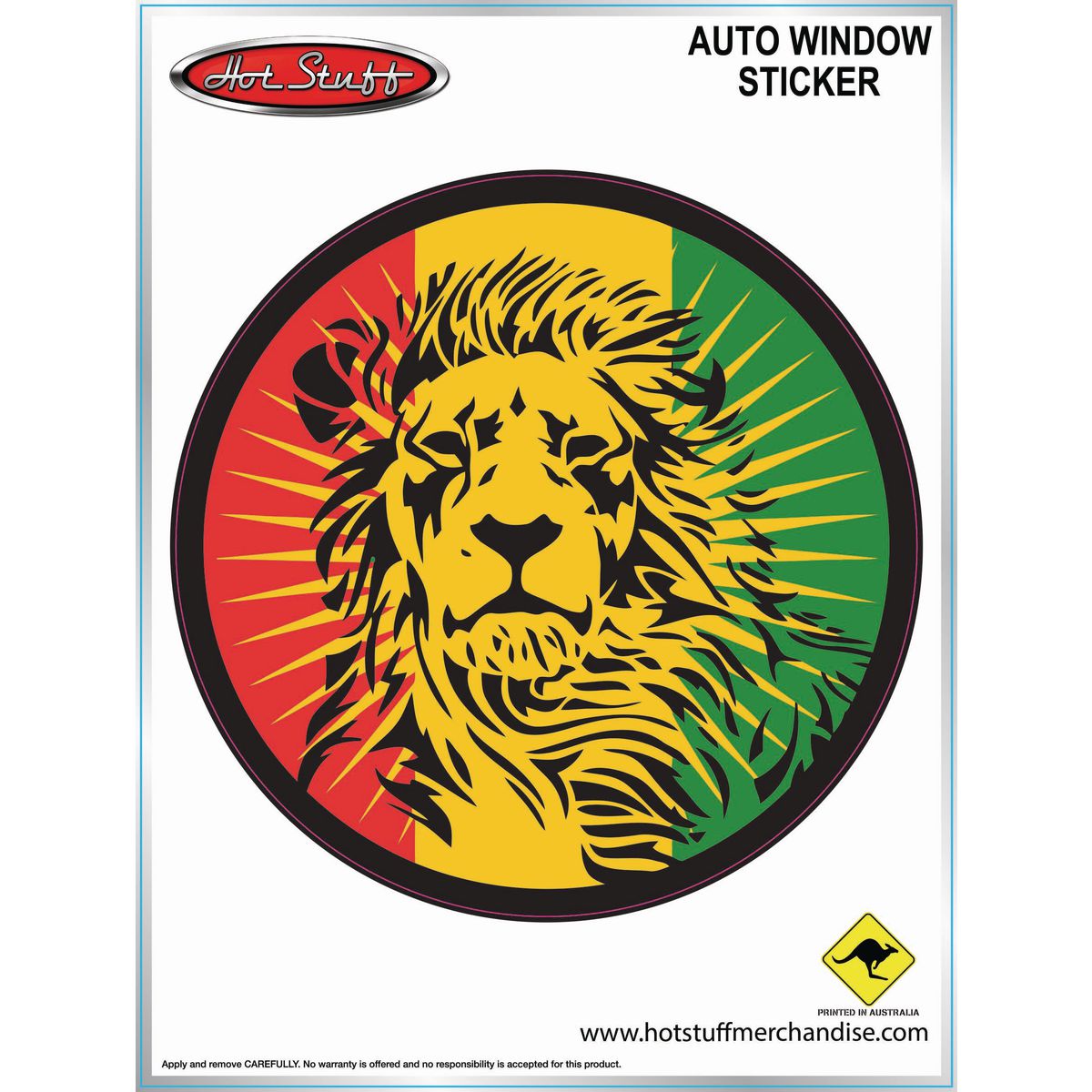 Hotstuff Hotstuff Automotive Window Sticker Rasta Lion SH4149