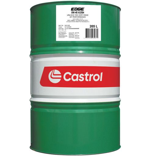 Castrol EDGE 0W-40 A3/B4 Engine Oil 205L 3431406