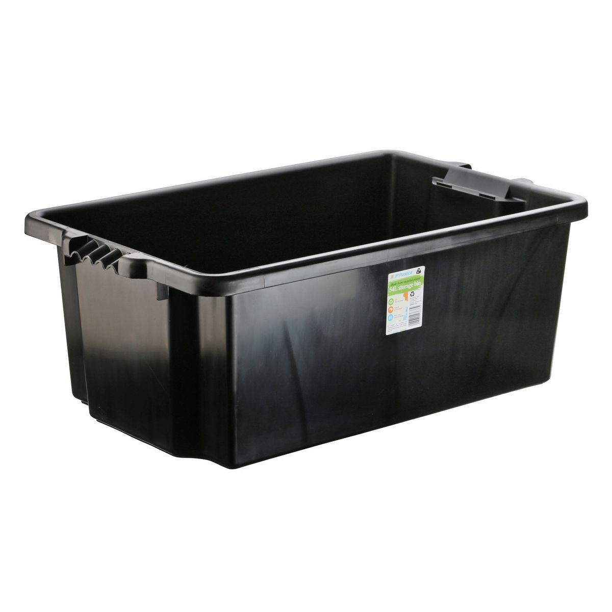 Ip Plastics Ip Plastics 54L Storage Bin Black Recycled P54BINB(R)