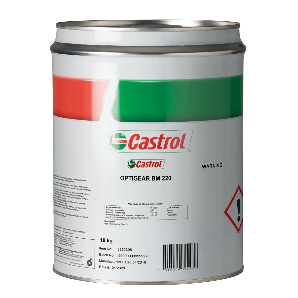 Castrol Optigear BM 220 Gear Oil 18kg 3352395