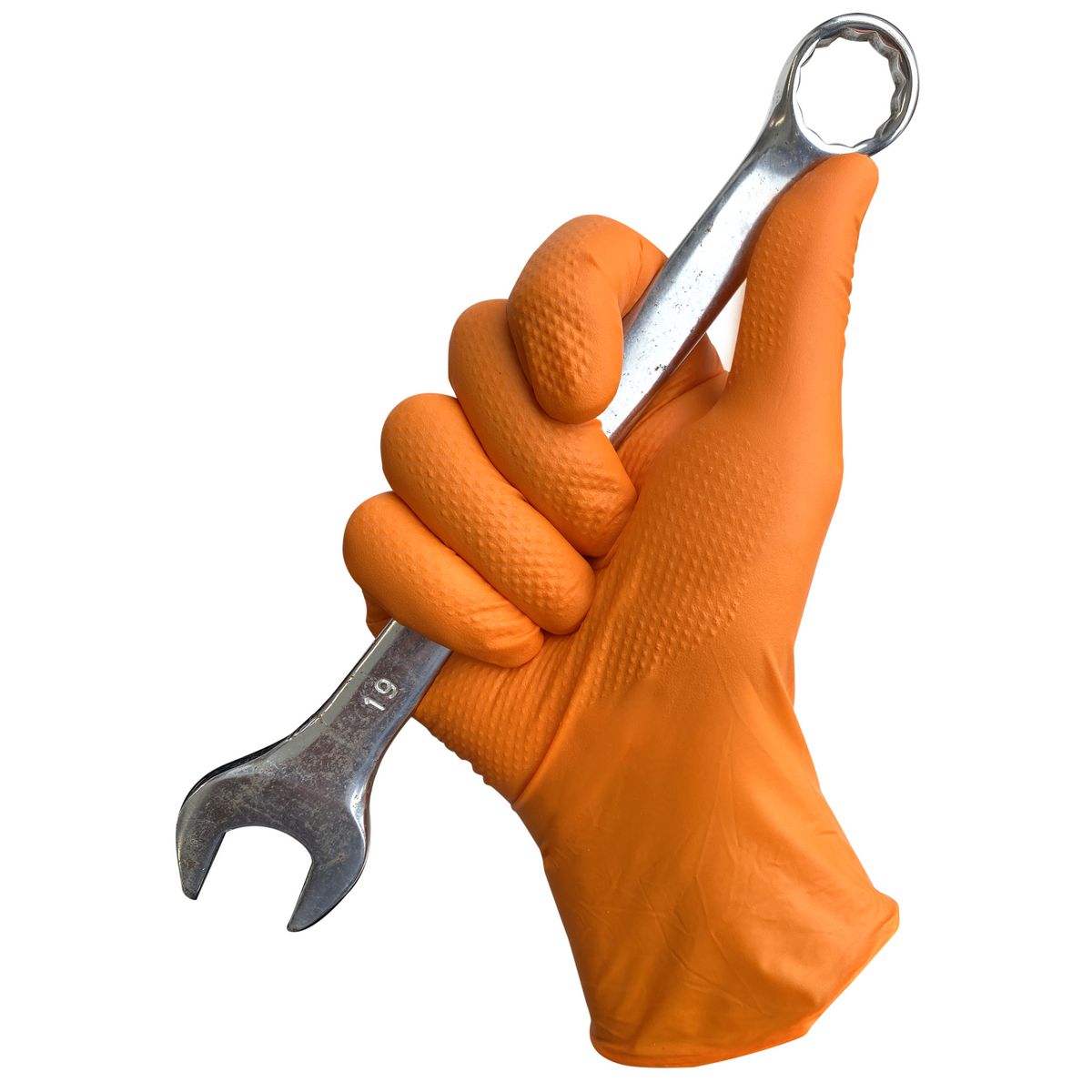 The Glove Company TGC Orange Xtra Grip Nitrile Disposable Gloves 50Pk Size X Large 131044