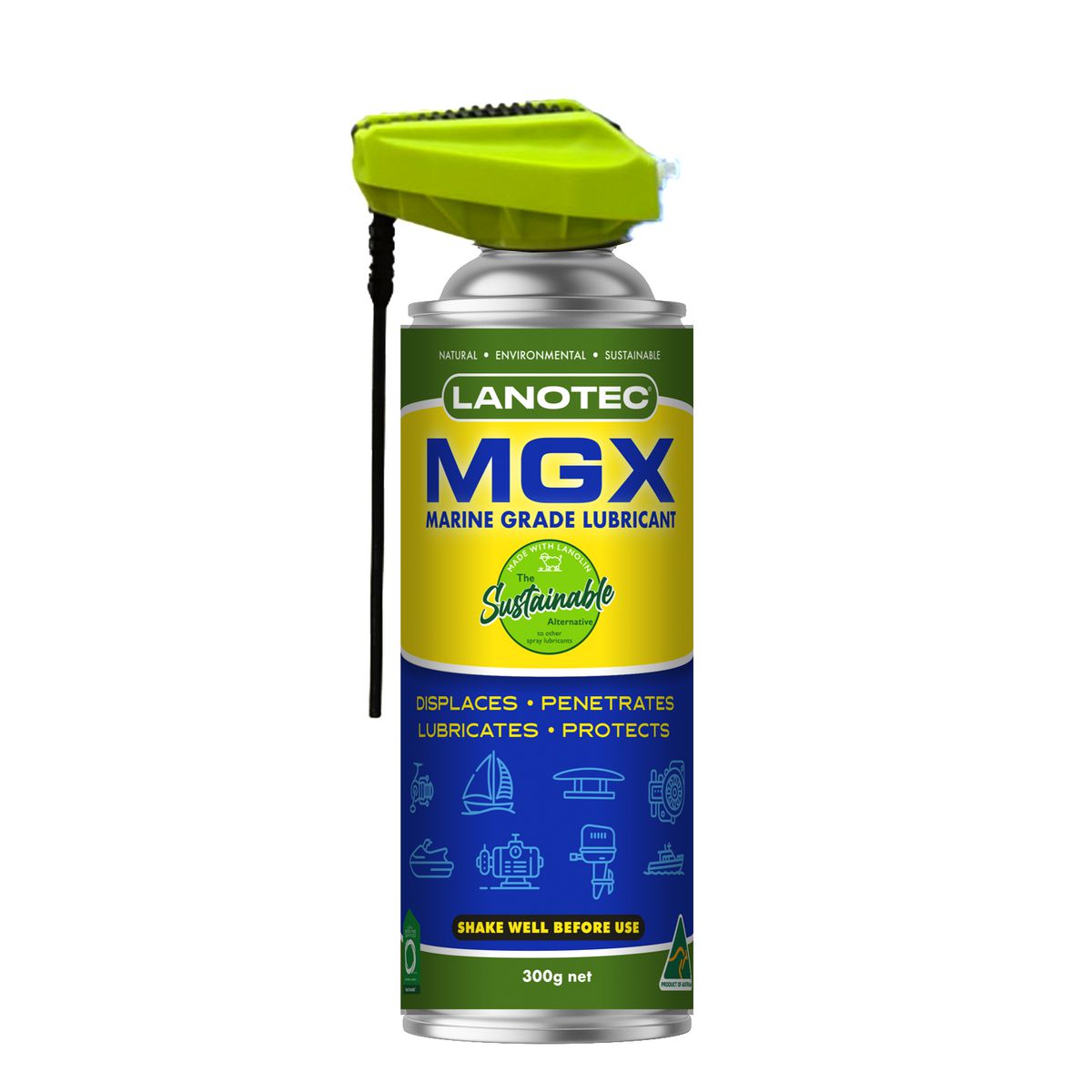 Lanotec Marine Grade Lubricant- 300Gm Aerosol MGX\0300