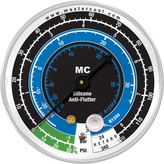 Mastercool Dual R134A & R1234Yf Low Side Gauge 80mm TOX102M