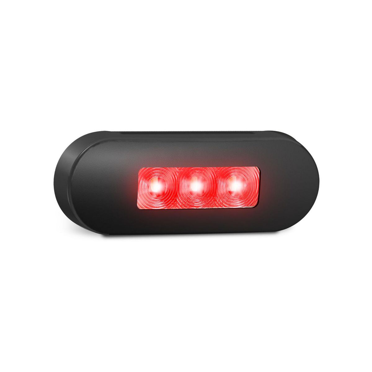 LED Autolamps Rear End Outline Marker Lamp, Clear Lens Coloured LEDs, Black Steel Bezel, 12/24V 86BRMB