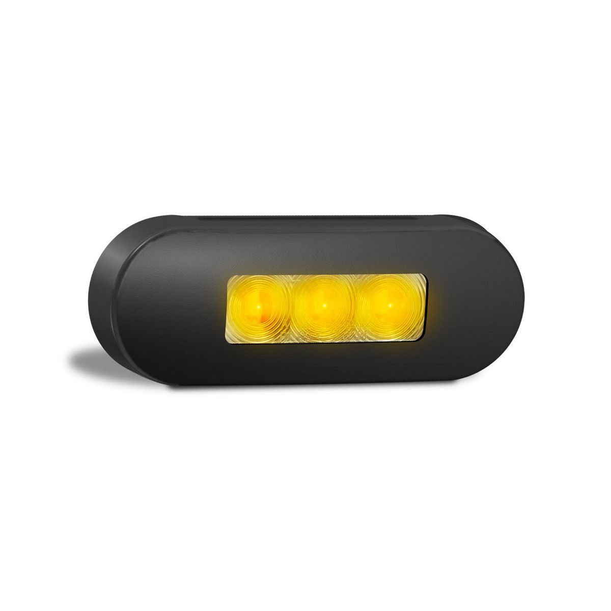 LED Autolamps Amber Side Marker Lamp, Clear Lens Coloured LEDs, Black Steel Bezel, 12/24V 86BAMB