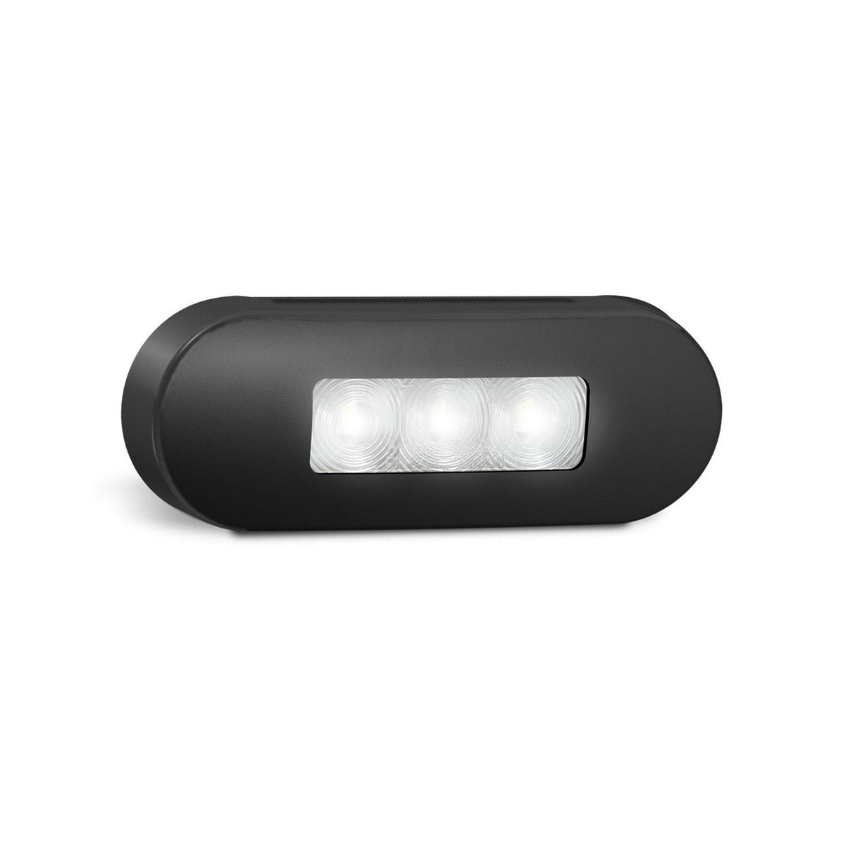 LED Autolamps Front End Outline Marker Lamp, Clear Lens Coloured LEDs, Black Steel Bezel, 12/24V 86BWMB