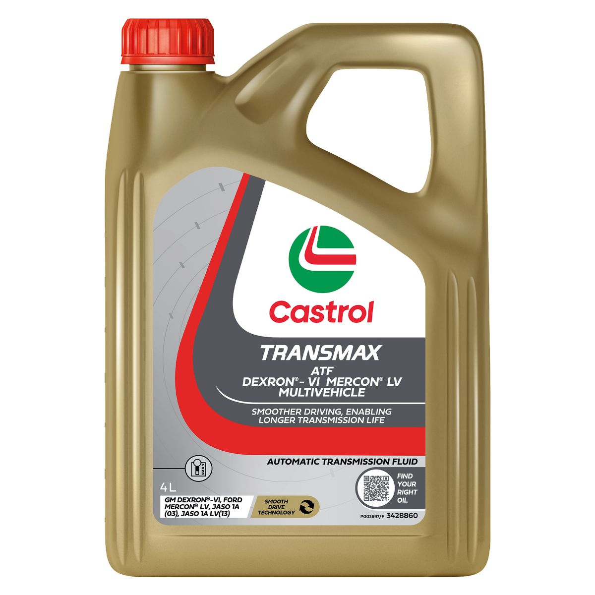 Castrol TRANSMAX ATF DEXRON-VI Mercon LV MultiVehicle Auto Trans Fluid 4L 3428938