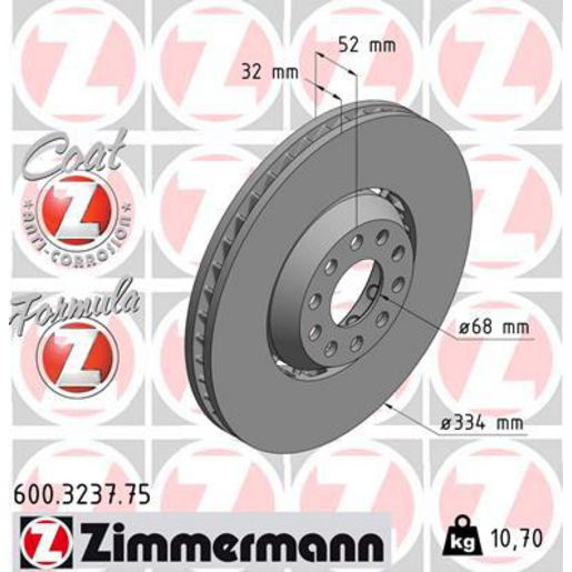 Zimmermann Formula Z Brake Rotor 334mm Front LH 600.3237.75