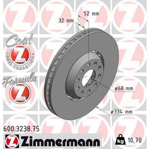 Zimmermann Formula Z Brake Rotor 334mm Front RH 600.3238.75