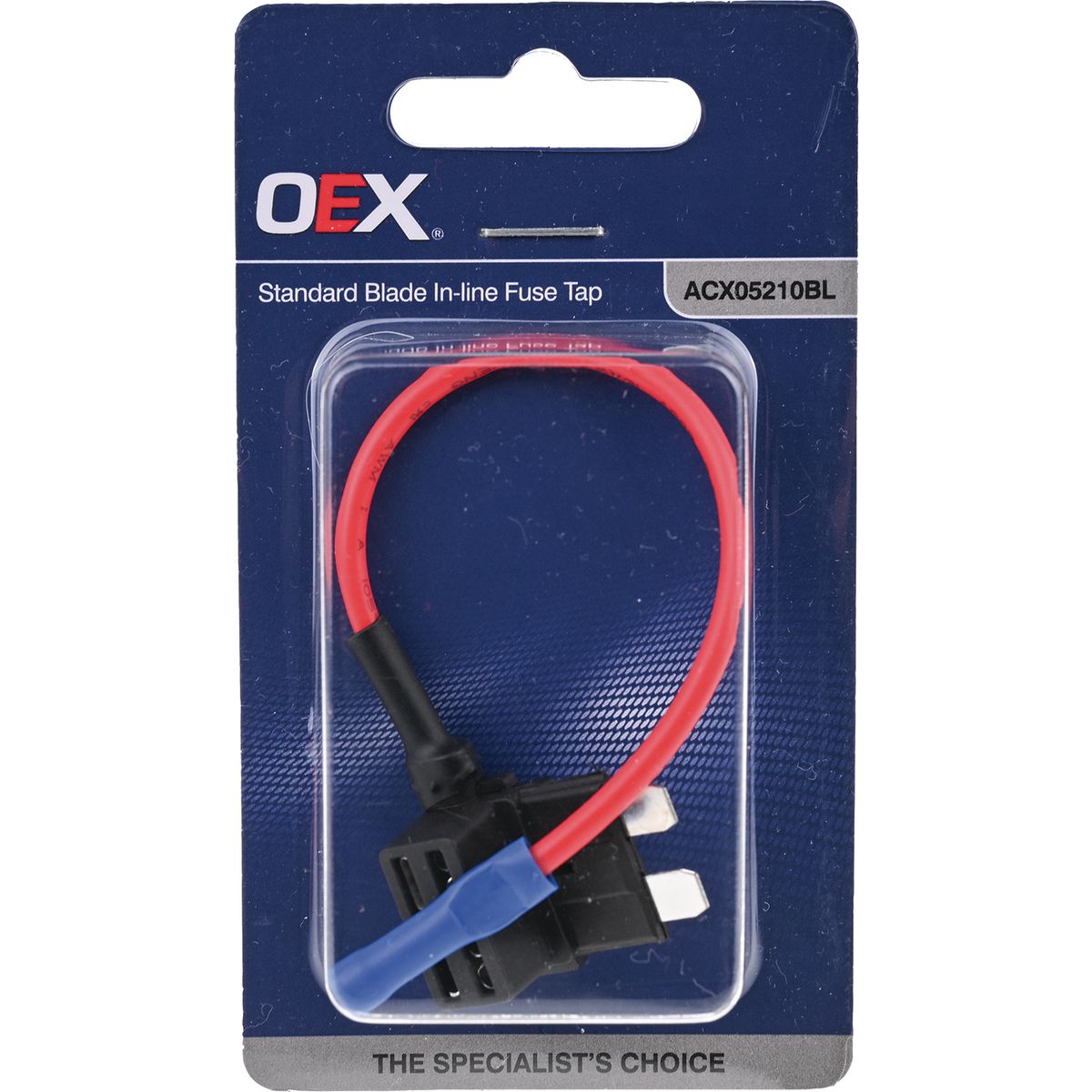 OEX Standard Blade In-Line Fuse Tap, 10A, 2 Way - Single Blister ACX05210BL