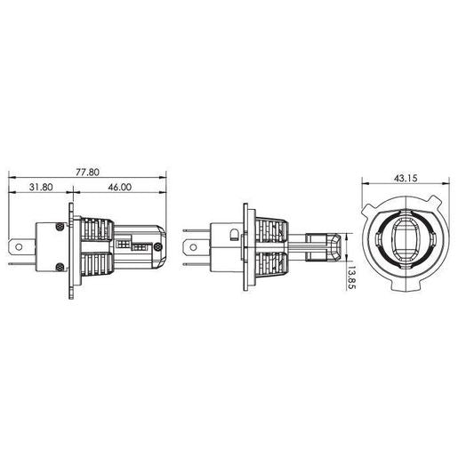 Narva Surefit H4 LED Headlight Globes Gen Ii Pack Of 2 18434