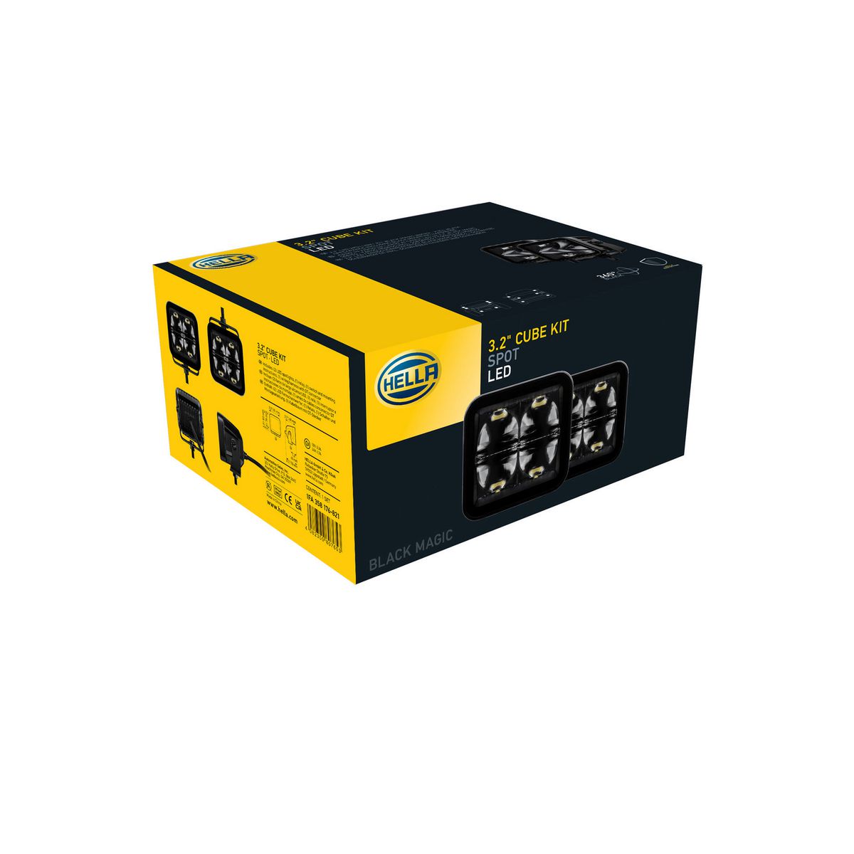 Hella Black Magic LED Cube Light Kit Spot Beam 12V/24V 1FA 358 176-821