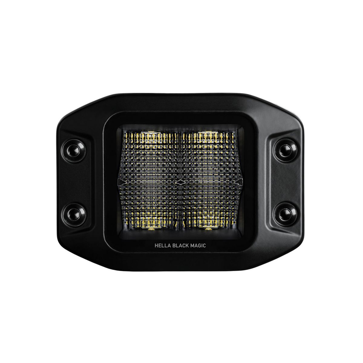 Hella Black Magic LED Cube Light Kit Flood Beam Flush Mount 12V/24V - 2 Lights + Harness 1FA 358 176-831