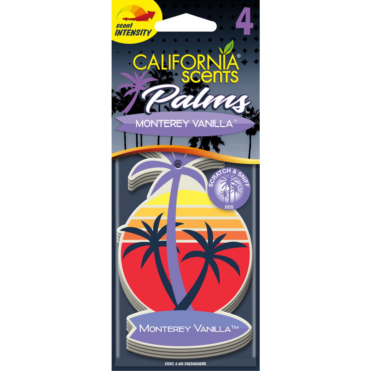 California Scents Car Air Freshener - Monterey Vanilla Palm 4 Pack E302707100