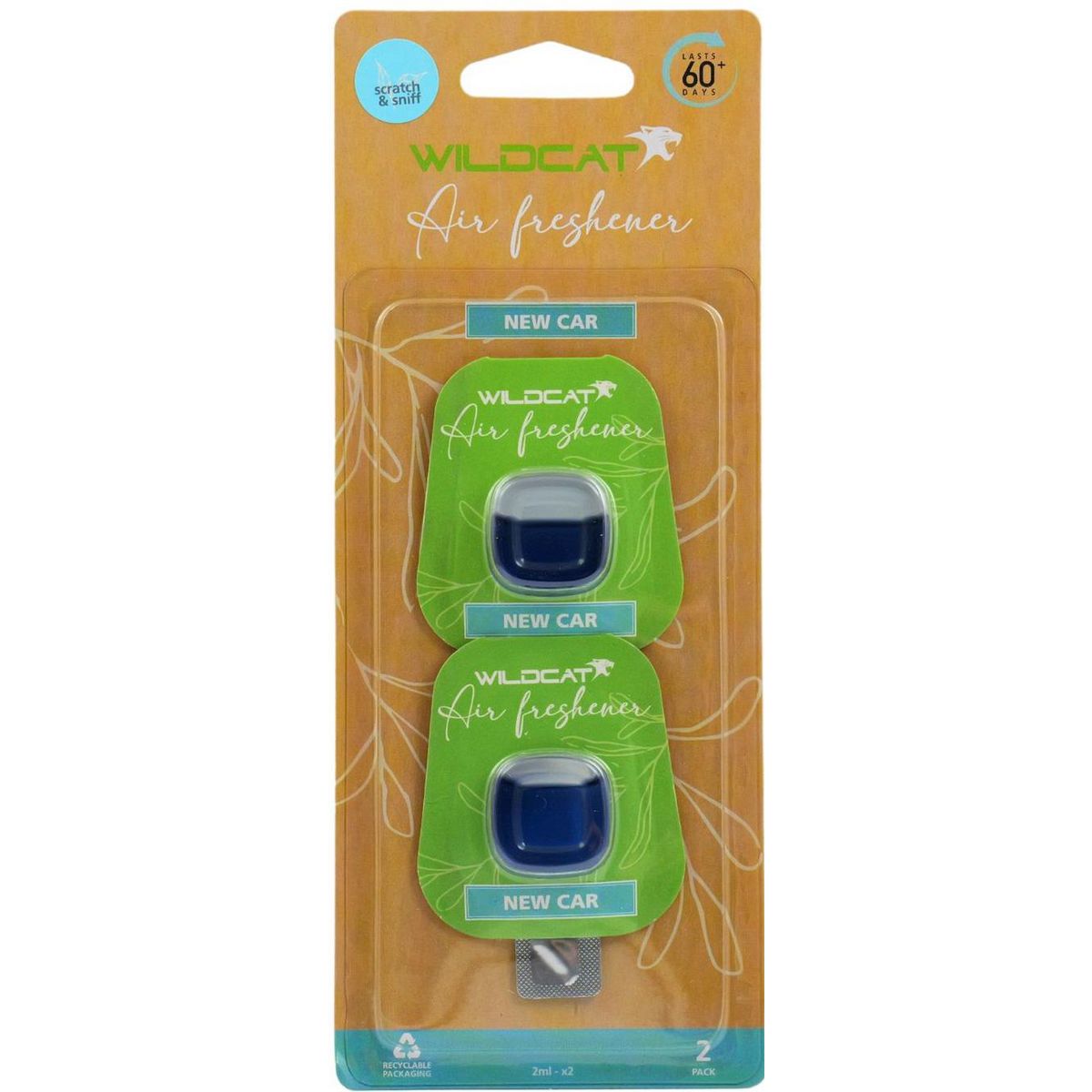 Wildcat Vent Air Freshener New Car 2 Pack 52 ECV002