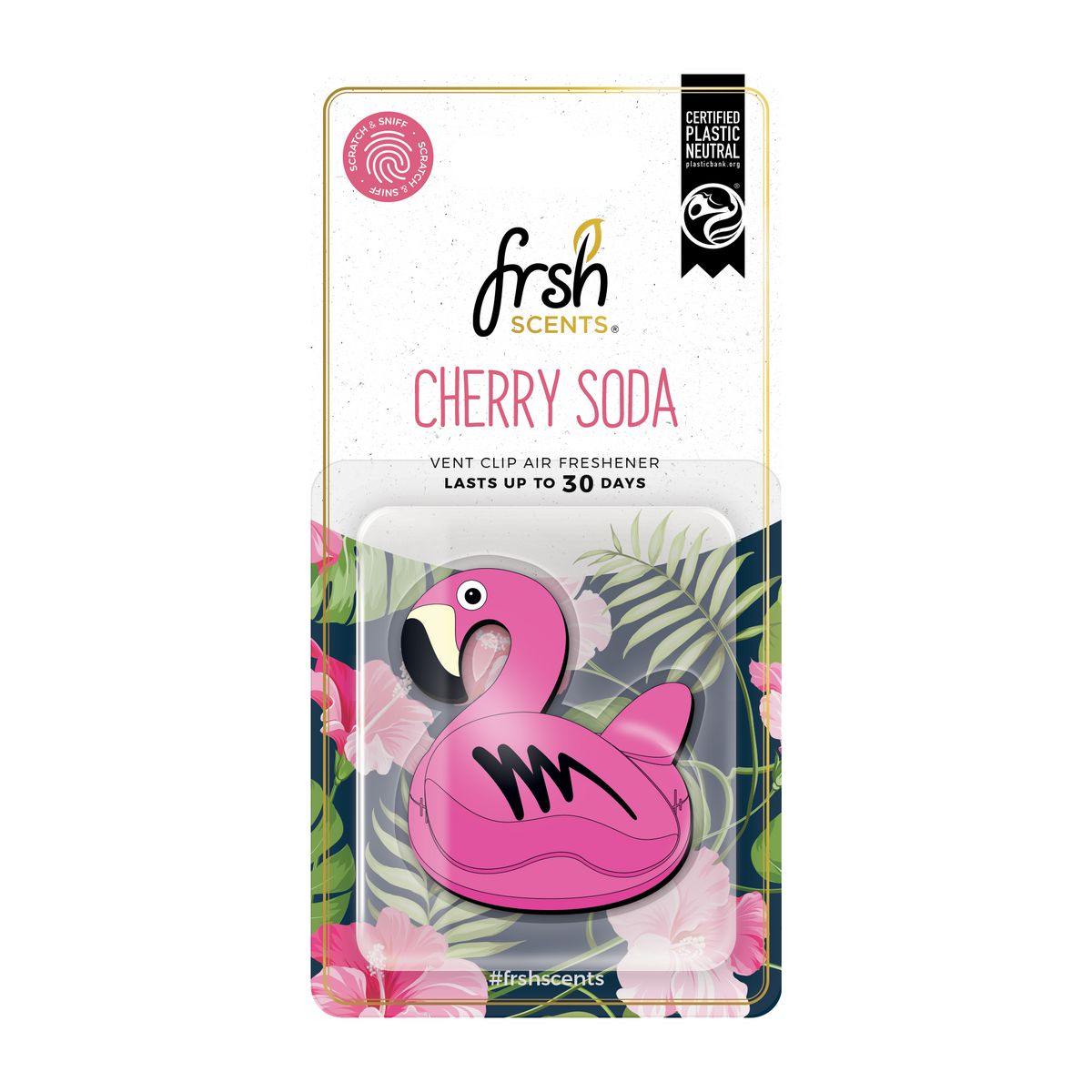 Frsh Scents Car Air Freshener Flamingo Cherry Soda Vent Clip VO007