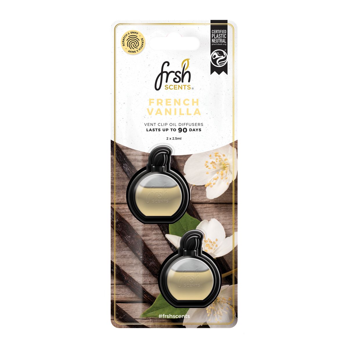 Frsh Scents French Vanilla Vent Clip Air Freshner FR9880