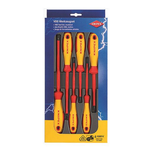 KNIPEX 1000V Slim Screwdriver Set 6Pc 002012V02