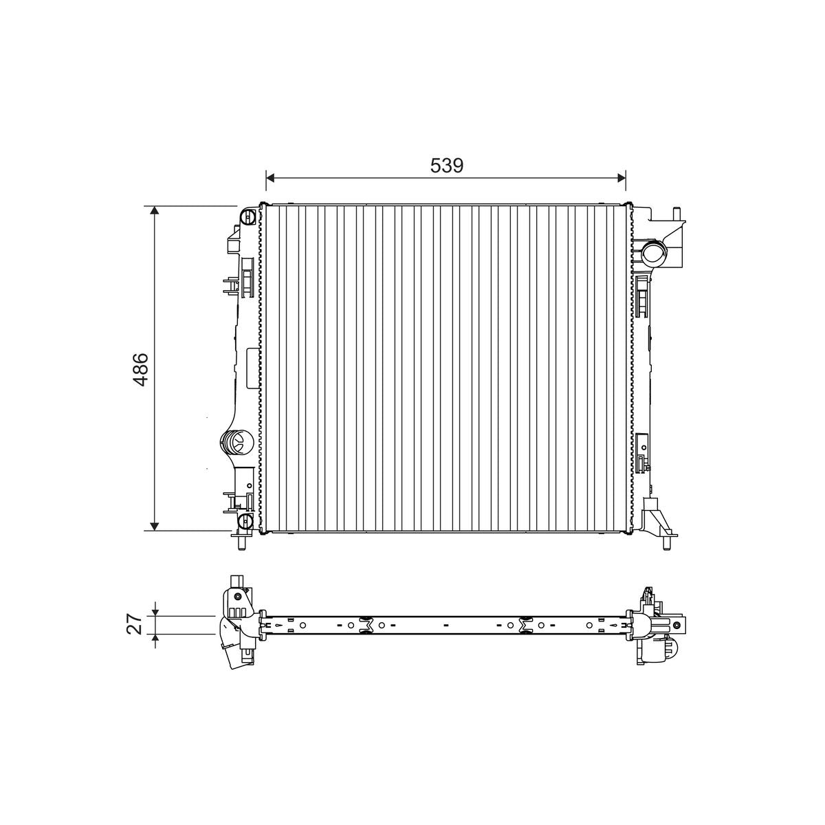 Valeo Radiator Aluminium Core Plastic Tank Oe Quality 701108