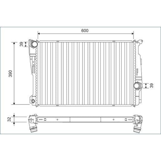 Valeo Radiator Aluminium Core Plastic Tank Oe Quality 701162