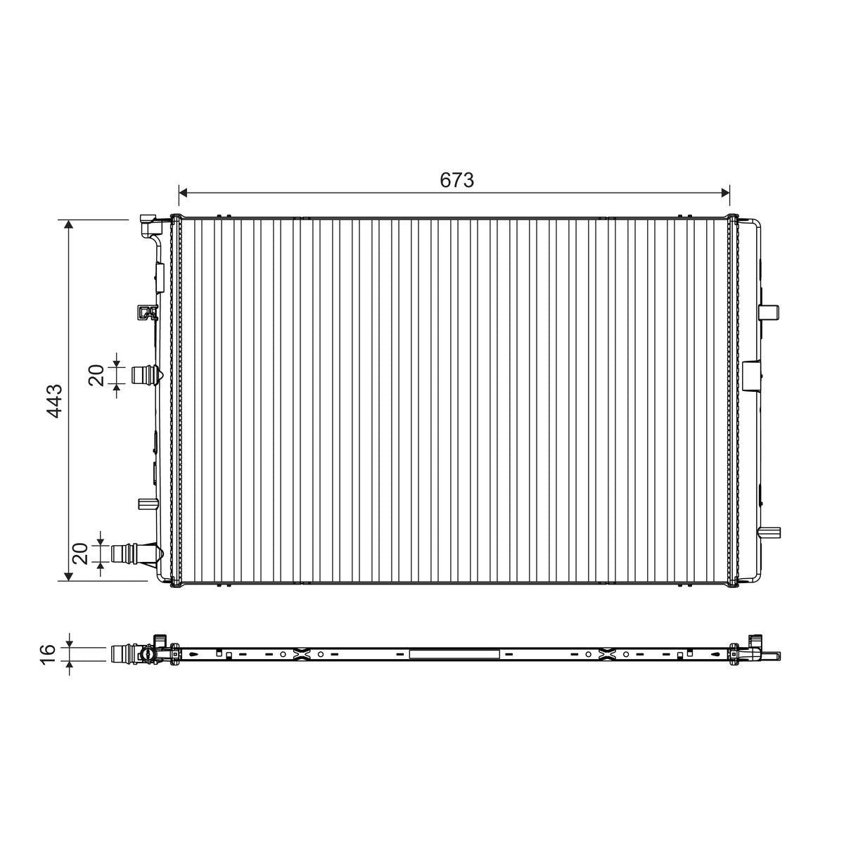 Valeo Radiator Aluminium Core Plastic Tank Oe Quality 701395