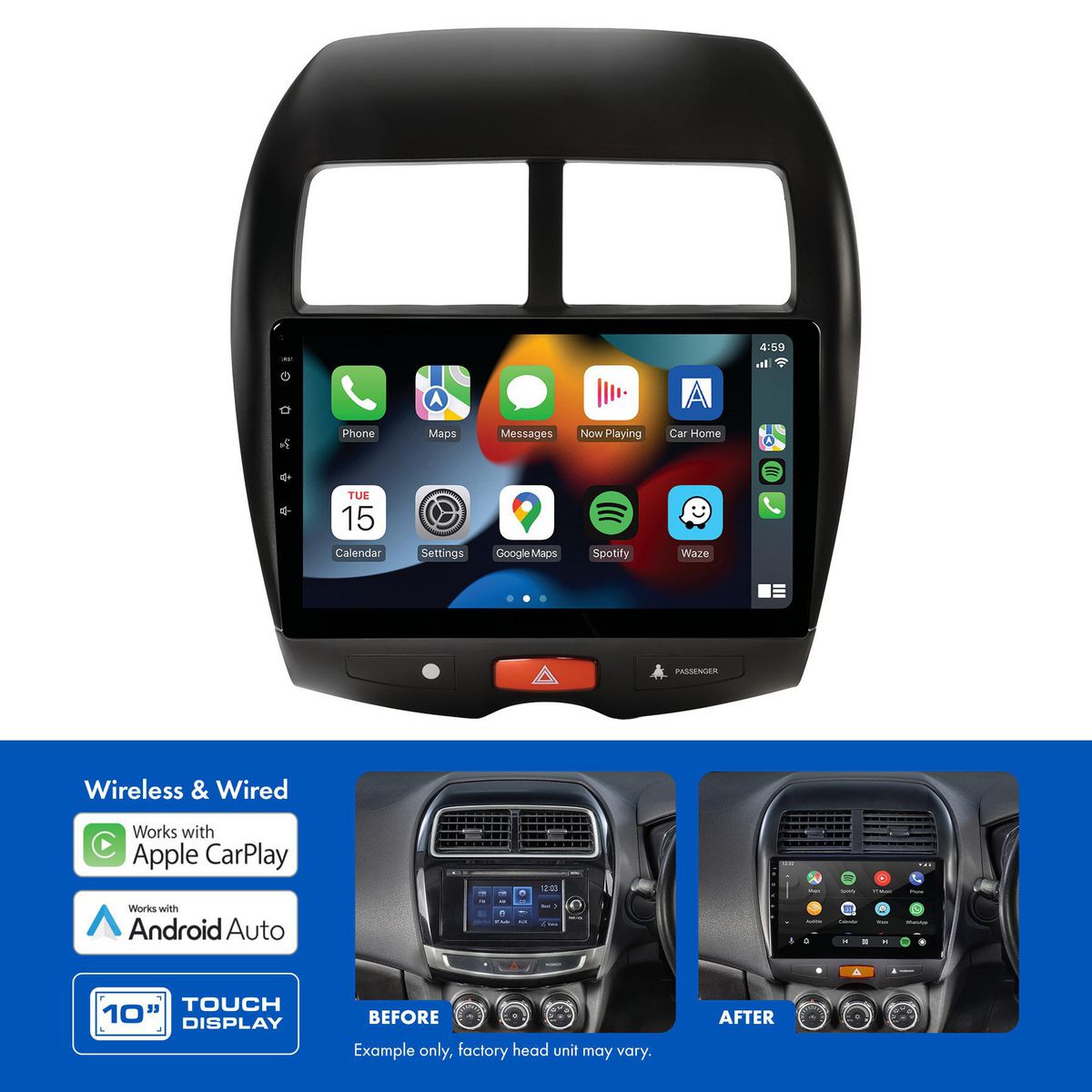Aerpro 10In Multimedia Receiver To Suit Mitsubishi Asx (2013-On) - Rockford Fosgate Amplified AMMB28