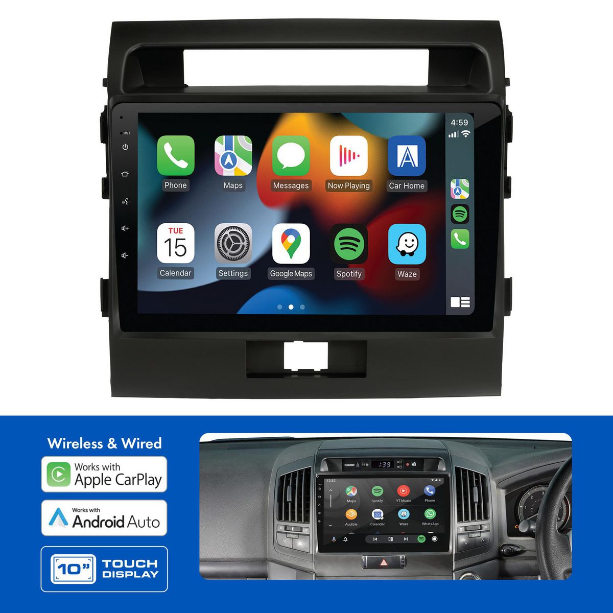 Aerpro 10In Multimedia Receiver To Suit Toyota Landcruiser 200 Series (2007-2011) - No Swc AMTO41