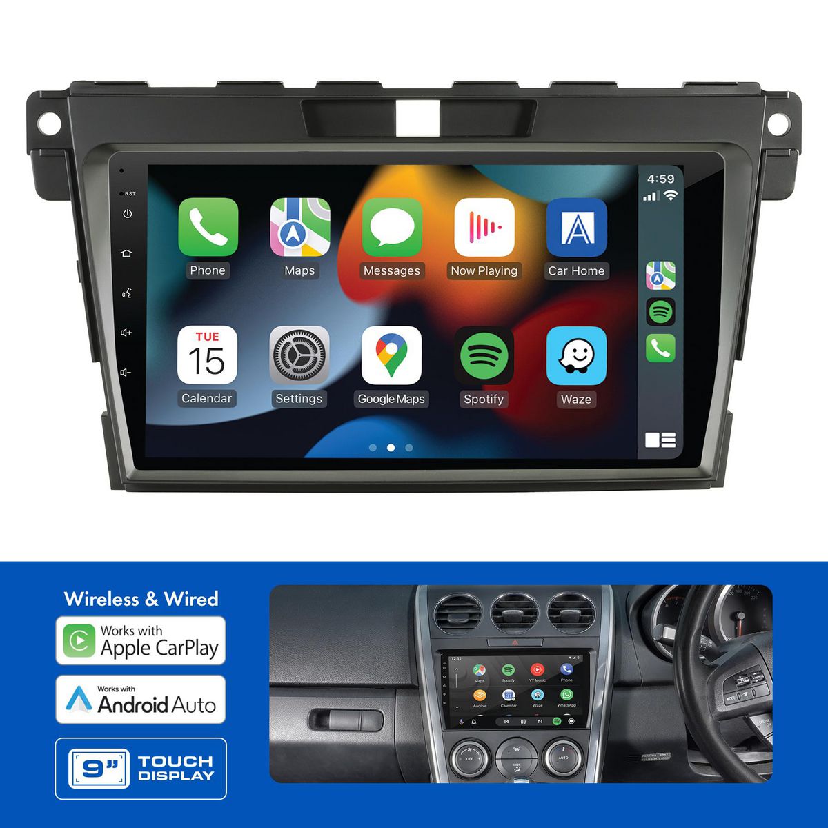 Aerpro 9In Multimedia Receiver To Suit Mazda Cx7 (2009-2012) - Amplified AMMZ21