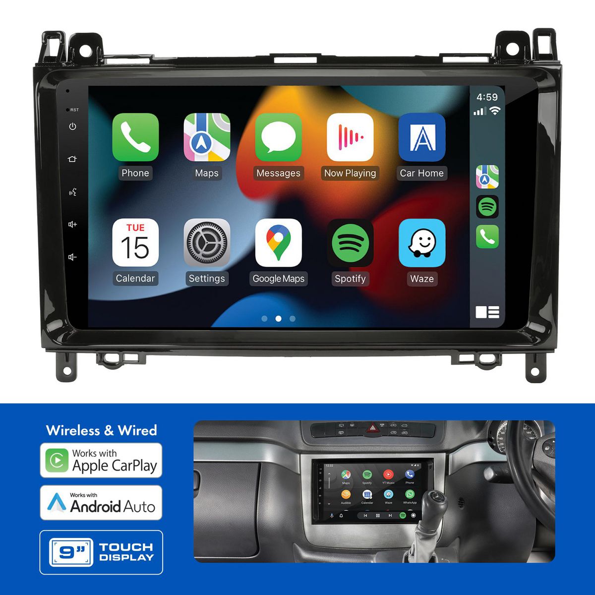 Aerpro 9In Multimedia Receiver To Suit Mercedes Vito (2015-2021) AMMC3