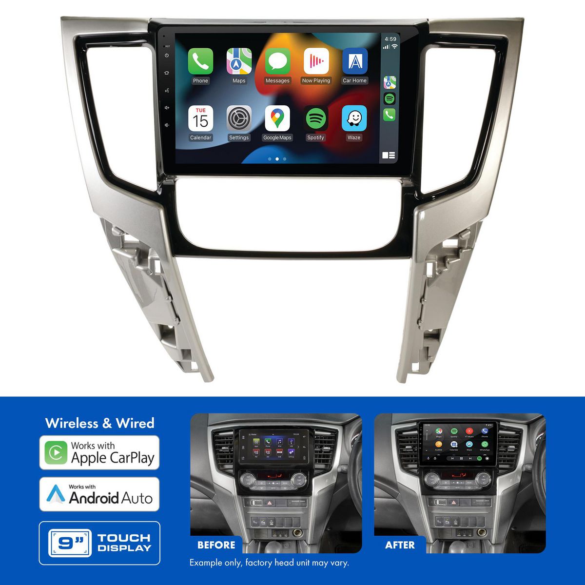Aerpro 9In Multimedia Receiver To Suit Mitsubishi Triton (2019-On) - Auto Climate & 360 Camera Models AMMB30
