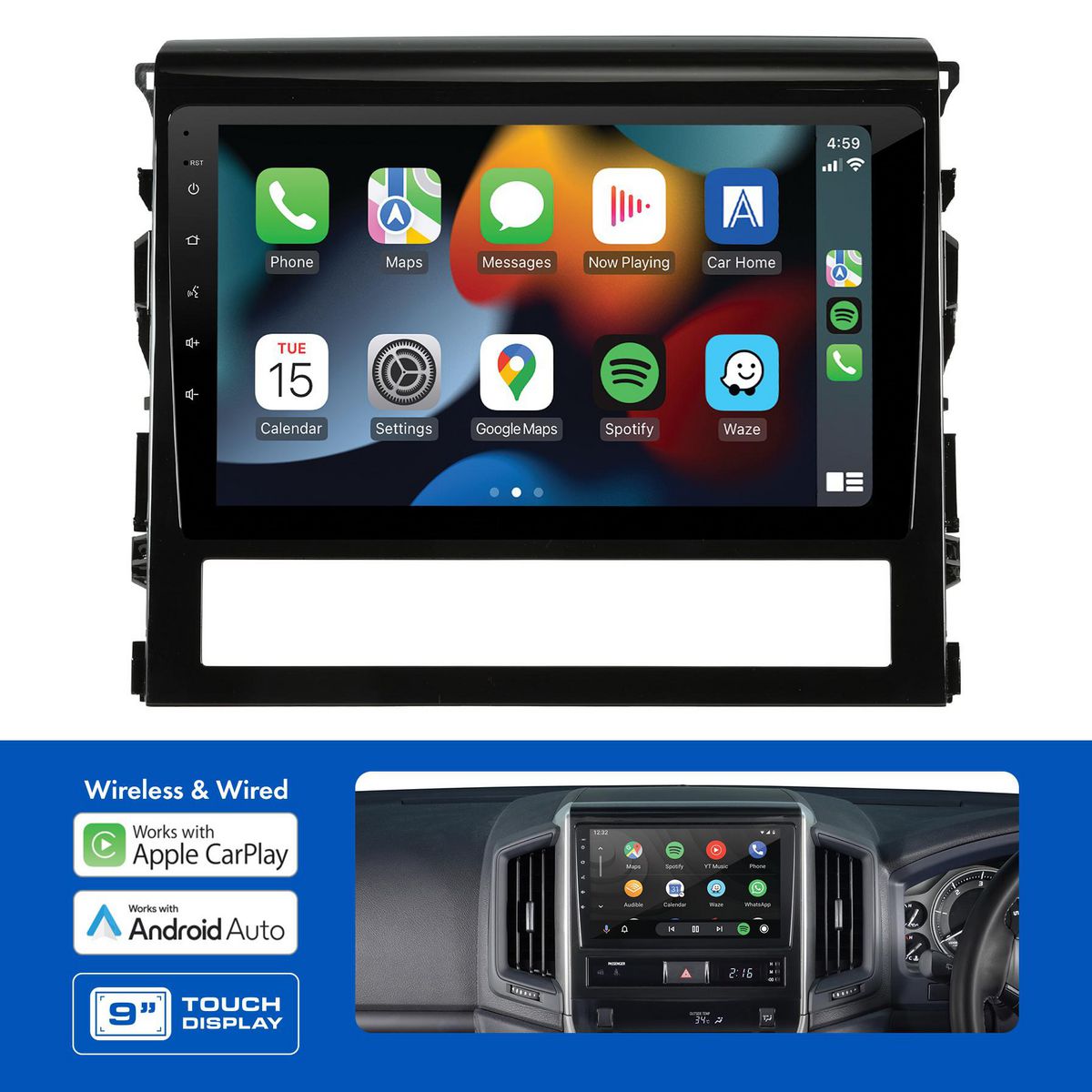 Aerpro 9In Multimedia Receiver To Suit Toyota Landcruiser 200 Series (2016-2021) AMTO26