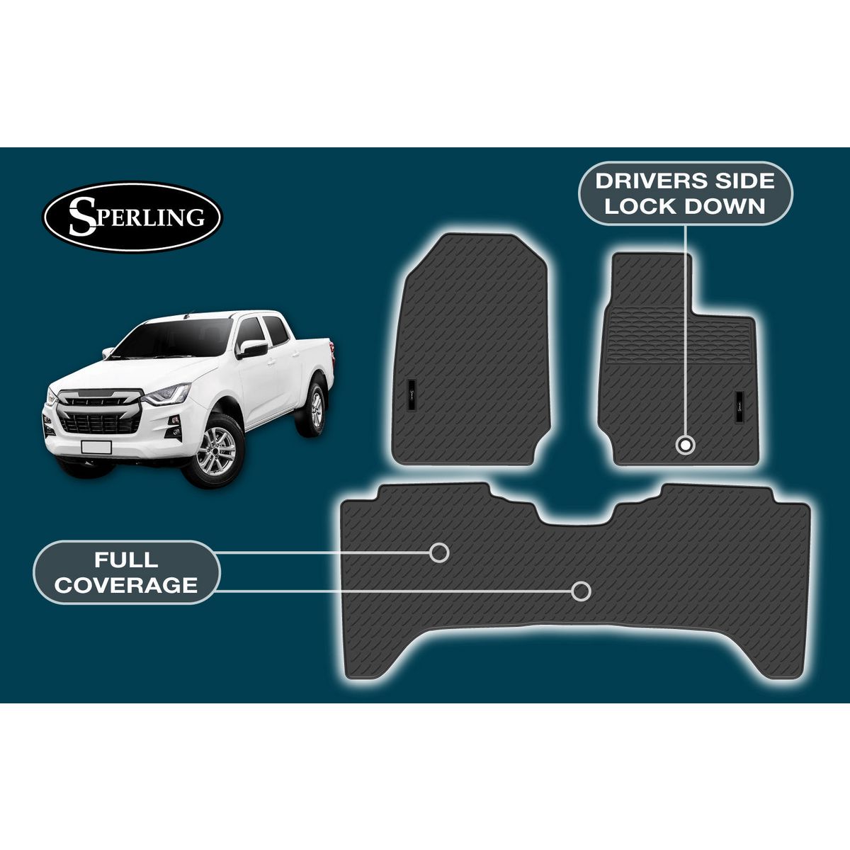 Sperling Precision Fit Front & Rear Floor Mat Set Black MRBIZ002-BLK2RW