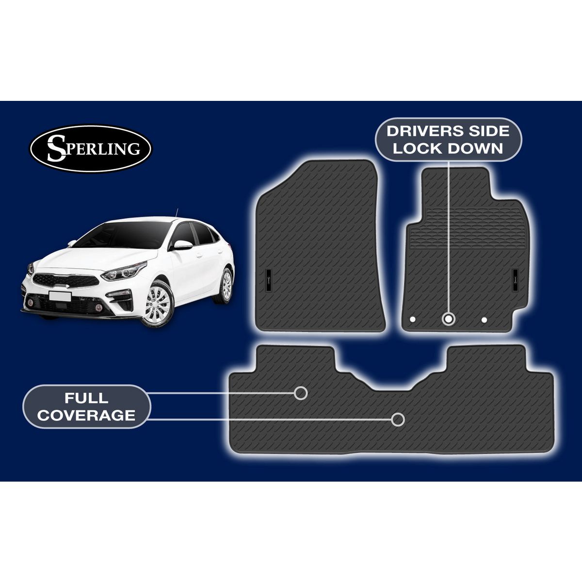 Sperling Precision Fit Front & Rear Floor Mat Set Black MRBKI002-BLK2RW