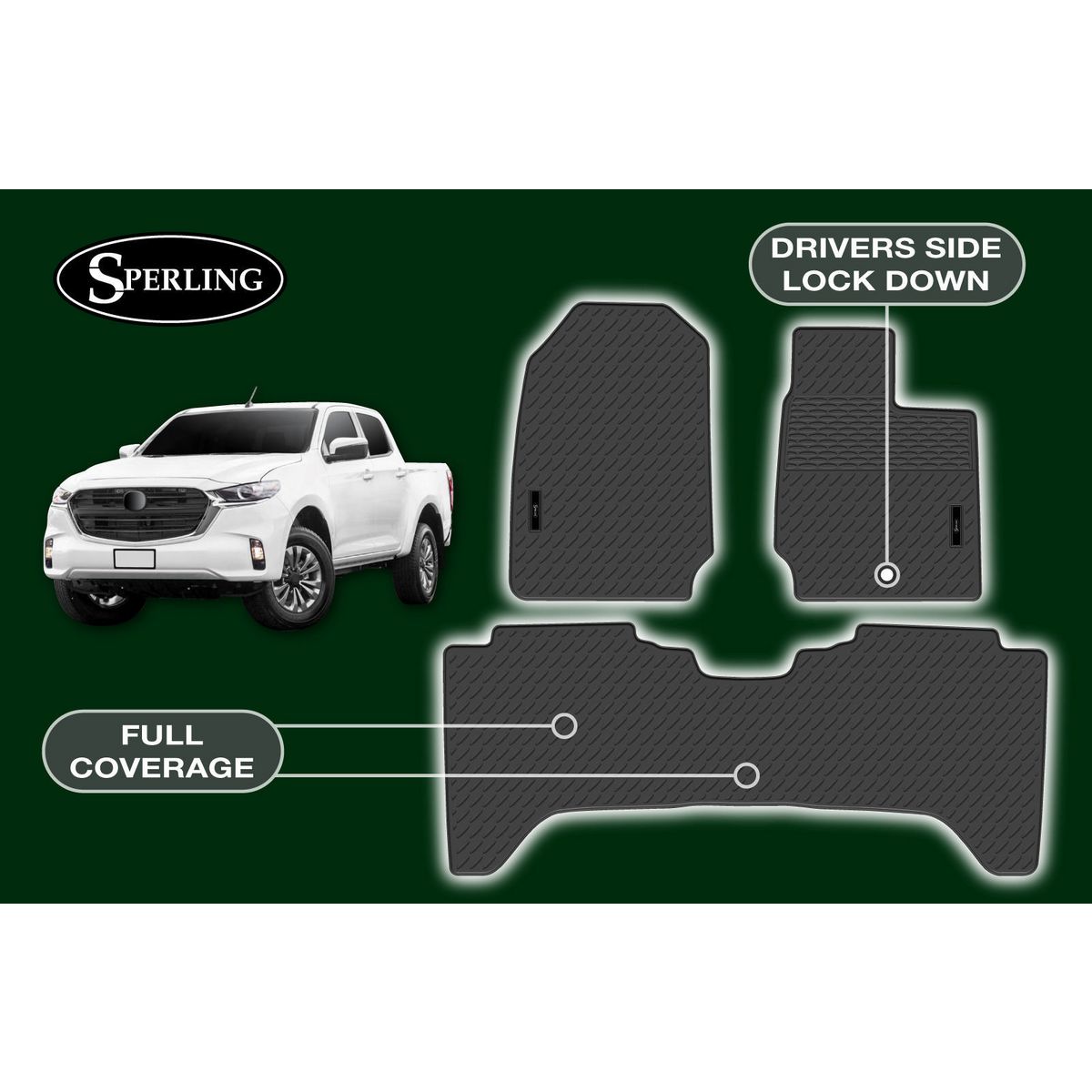 Sperling Precision Fit Front & Rear Floor Mat Set Black MRBMZ004-BLK2RW