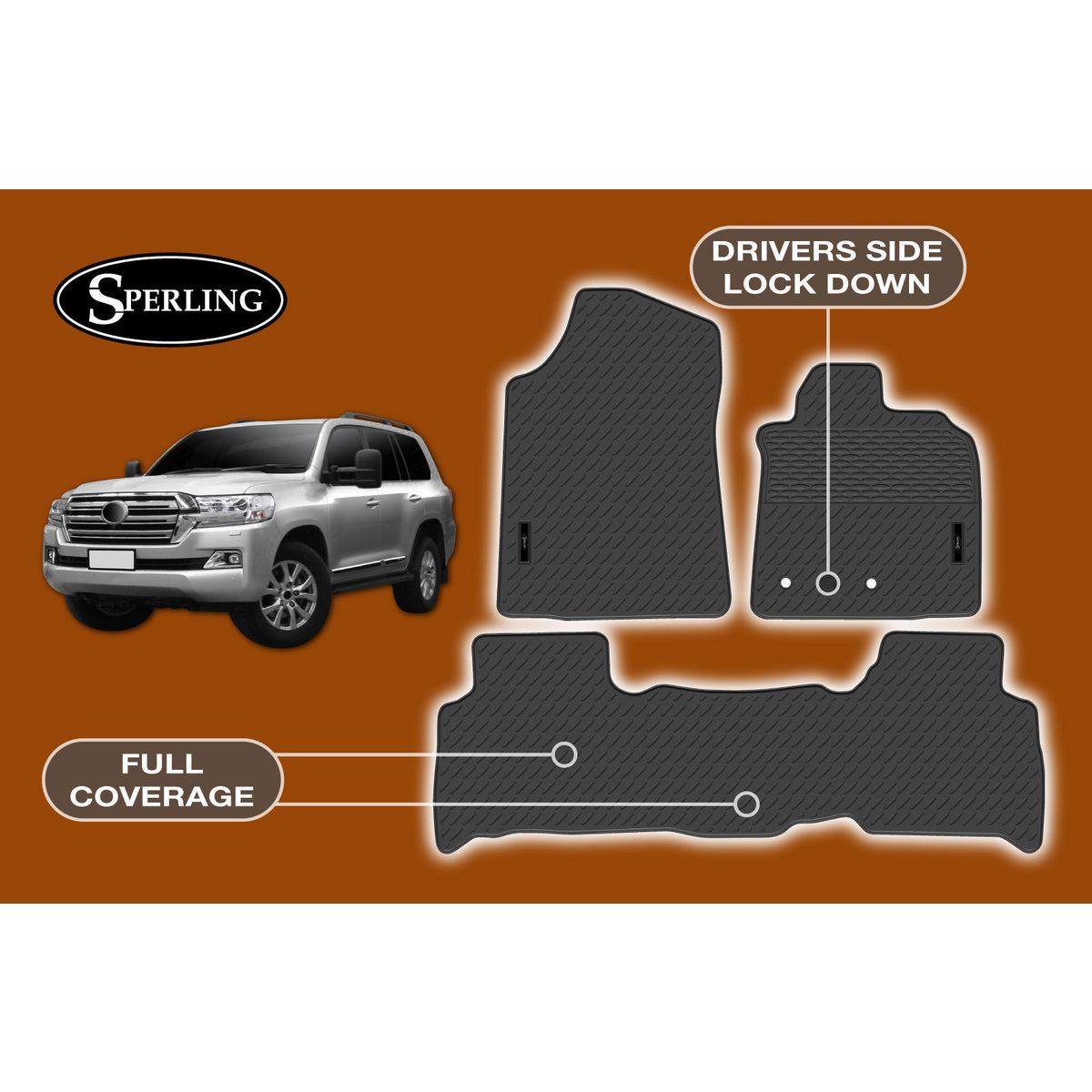 Sperling Precision Fit Front & Rear Floor Mat Set Black MRBTY008 -BLK2RW