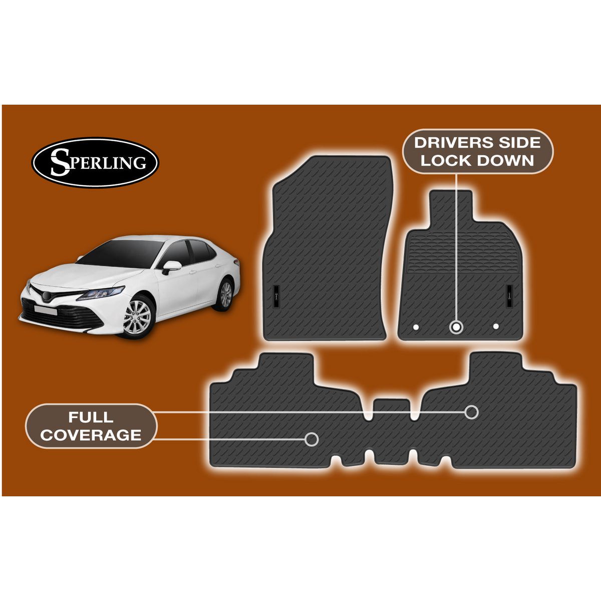 Sperling Precision Fit Front & Rear Floor Mat Set Black MRBTY009-BLK2RW