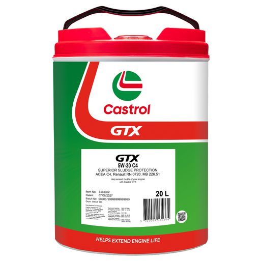 Castrol GTX 5W-30 C4 Engine Oil 20L 3433322