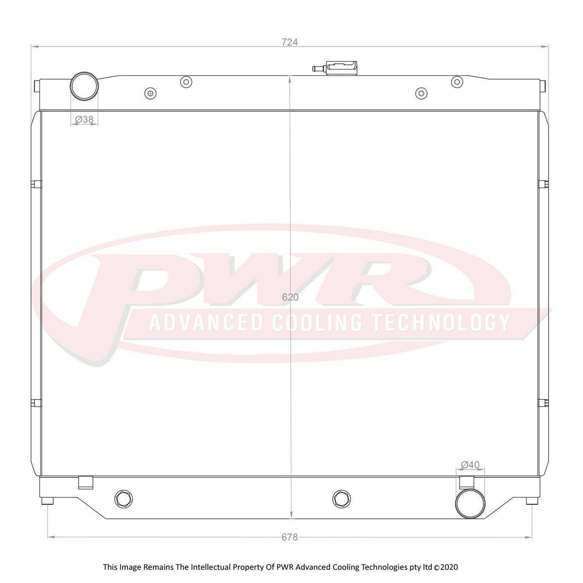 PWR Radiator 55mm (510mm) fits Toyota Landcruiser 100/105 Series Auto PWR51332