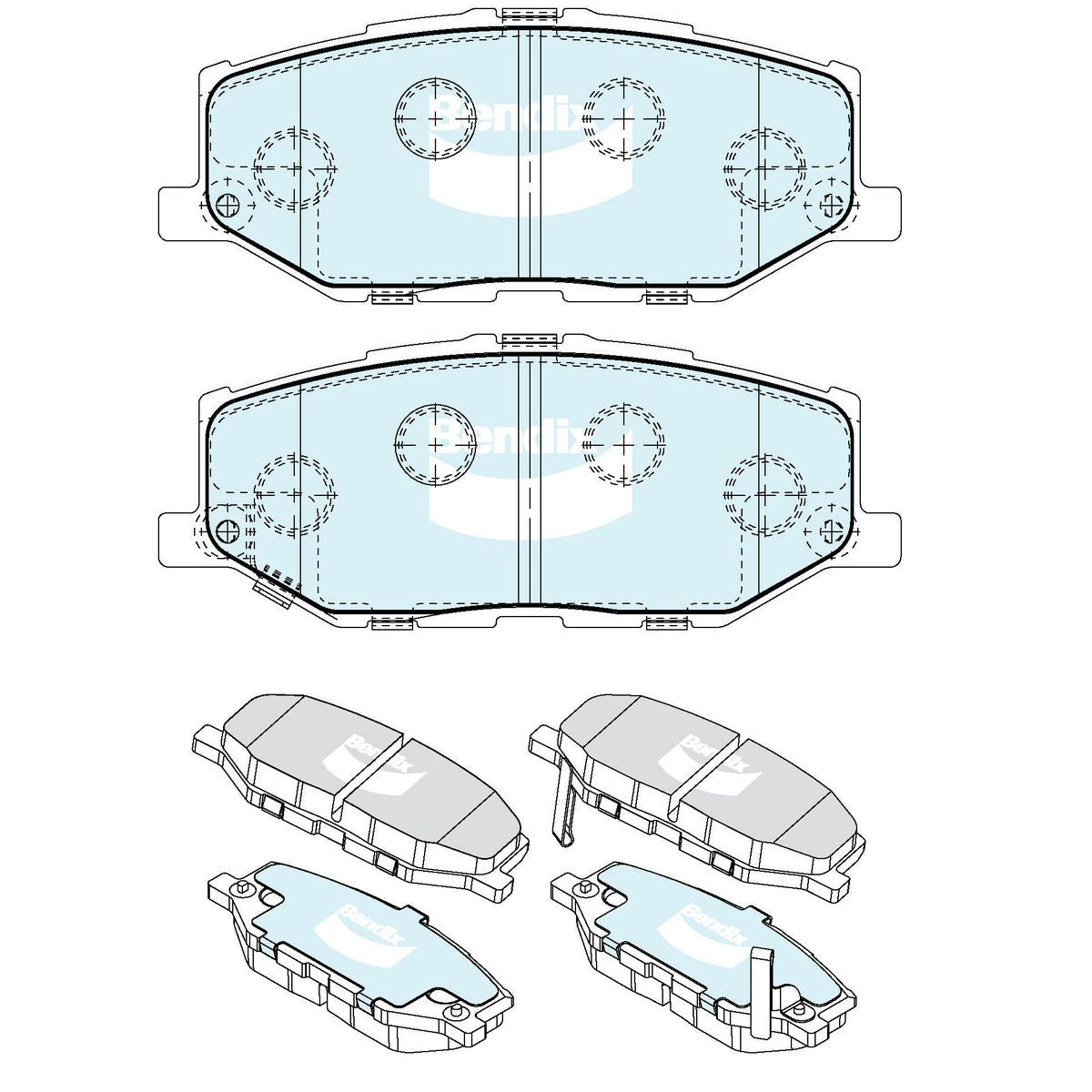 Bendix 4x4 Brake Pad Set Front DB2606 -4WD