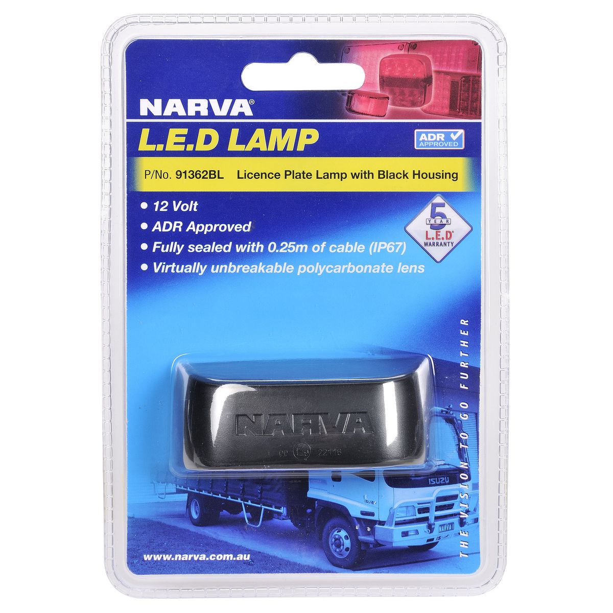 Narva Mdl13 Led Licence Plate Lamp 12V 91362BL