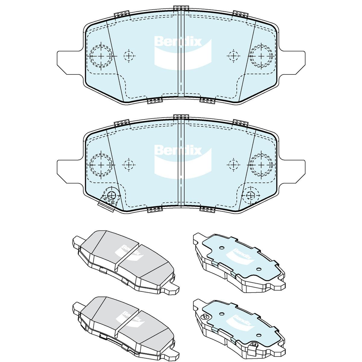 Bendix 4x4 Brake Pad Set Rear DB2688 -4WD