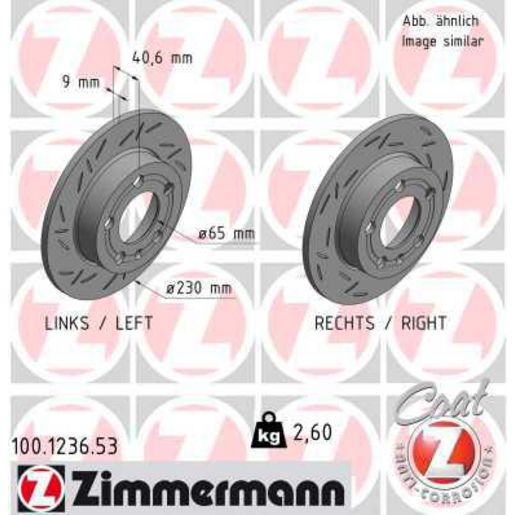 Zimmermann Zimmermann Black Z Brake Rotor Single 230mm Rear 100.1236.53