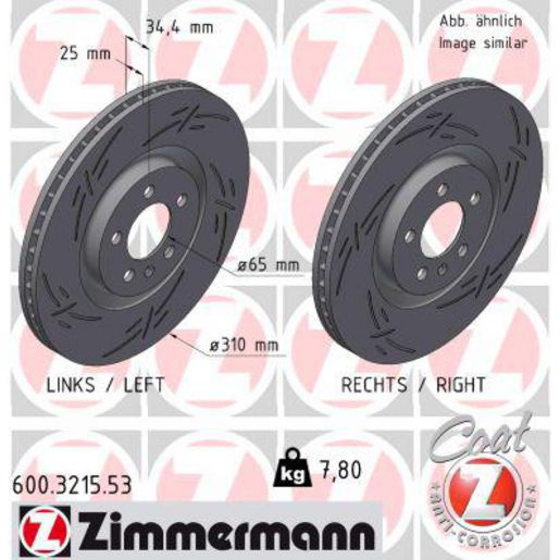 Zimmermann Black Z Brake Rotor Single 310mm Front 600.3215.53