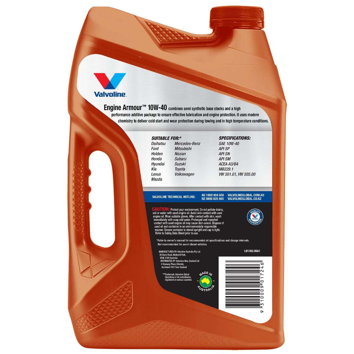 Valvoline Engine Armour 10W-40 6L 1362.06