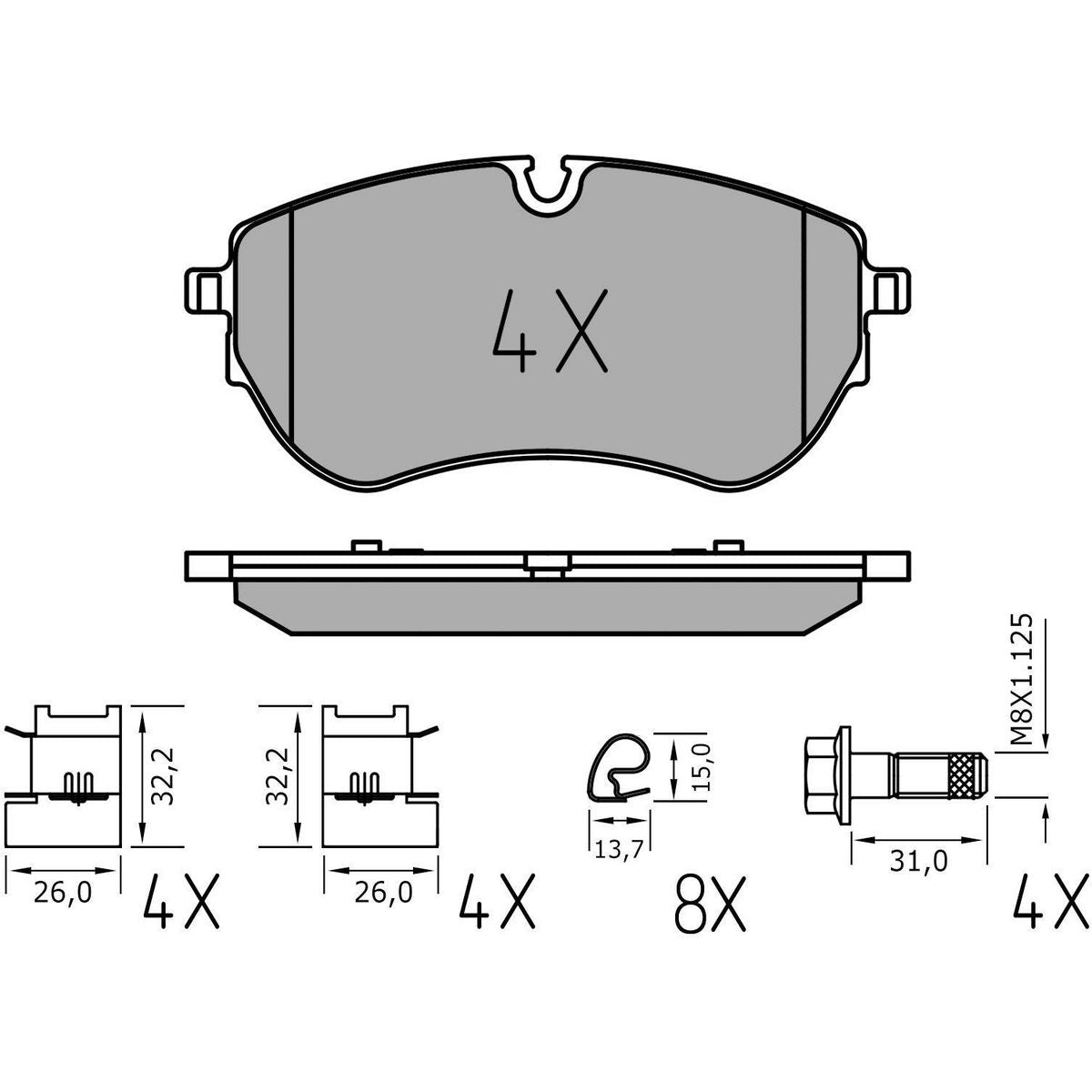 MEYLE Brake Pad Set 025 226 4420/PD