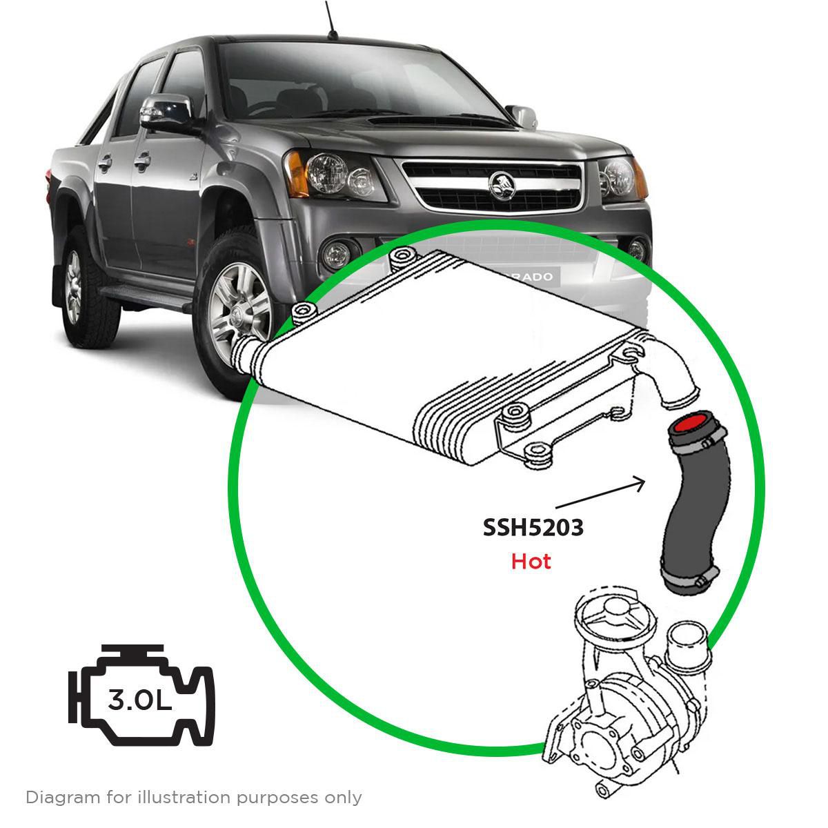 SAAS Silicone Intercooler Pipe Hot Rc Colorado 3.0L 4Jji 08/20 SSH5203