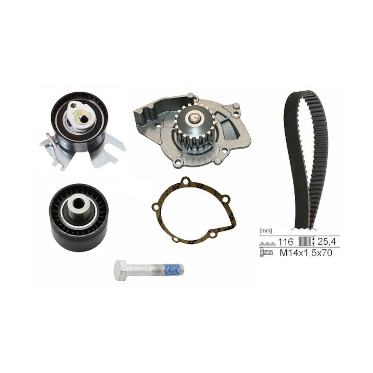 INA Water Pump & Timing Belt Kit 530 0449 30