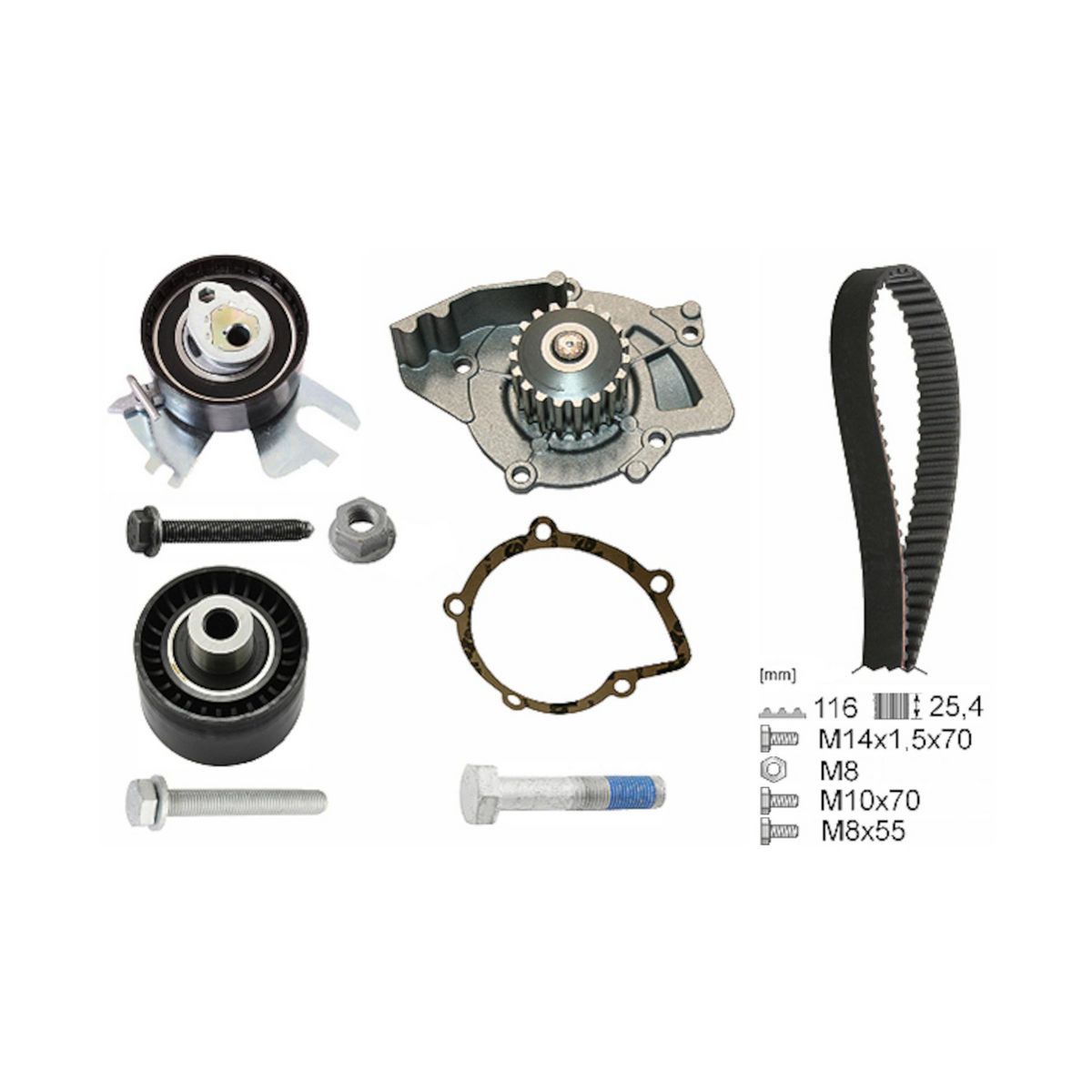 INA Water Pump & Timing Belt Kit 530 0558 31