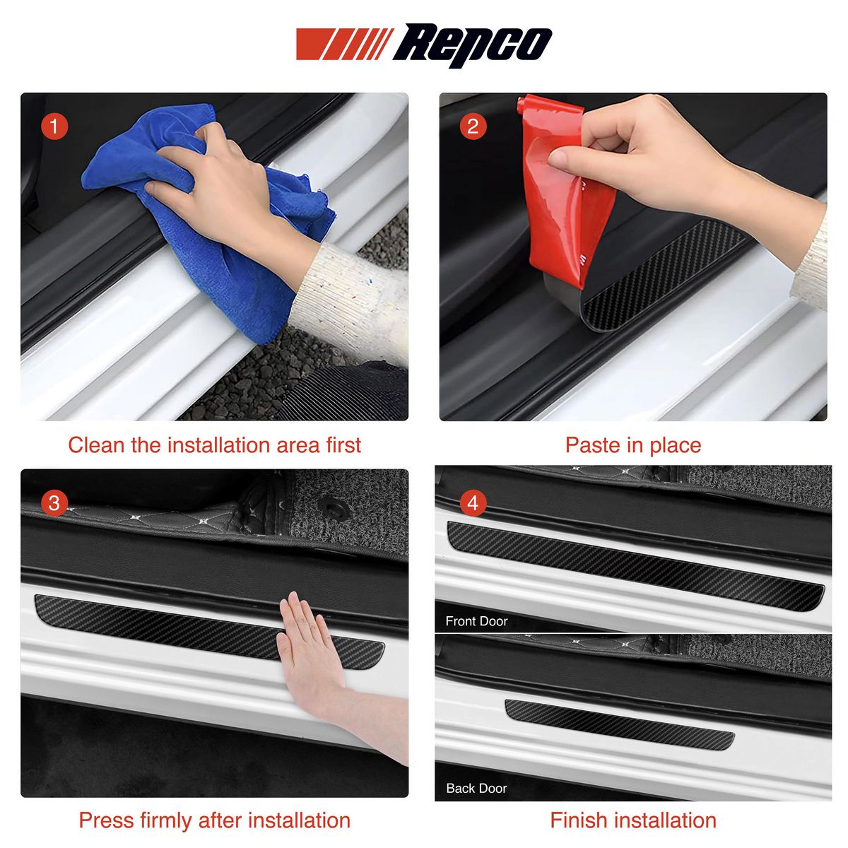 Gear Up Vehicle Door Sill Protectors Carbon Fibre GU-CBPCD2