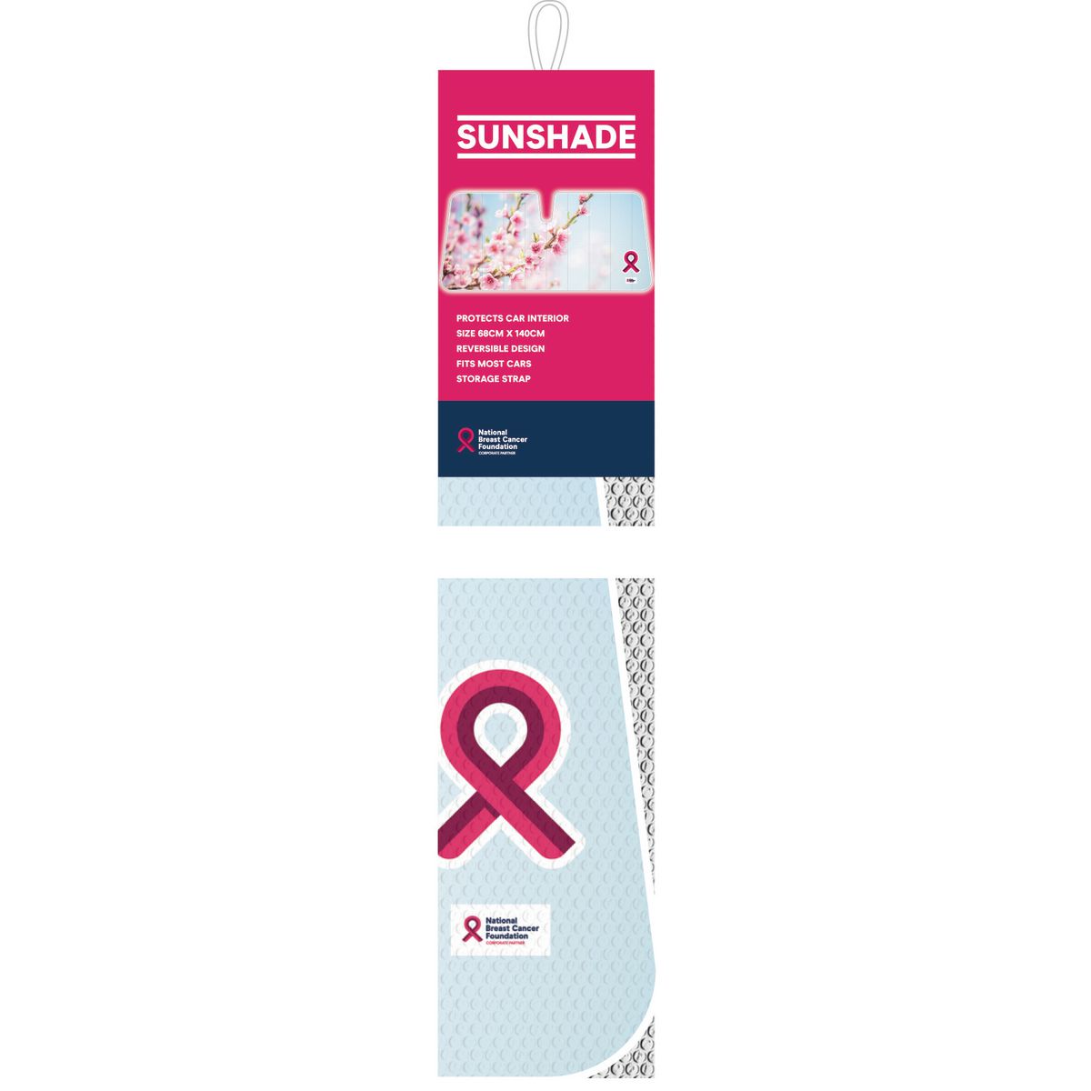 Pink Ribbon Pink Ribbon Front Sunshade Universal WSBPR-ASSFR
